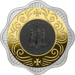 Malta: Maltese Ox pozłacany 1 uncja Srebra 2025