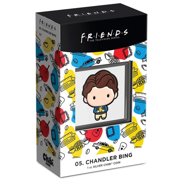 Niue: Friends - Chandler Chibi Coin kolorowany 1 uncja Srebra 2022 Proof