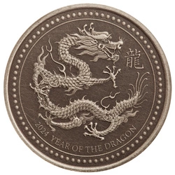 Samoa: Year of the Dragon 1/2 uncji Srebra 2024 Antiqued Coin