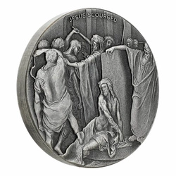 Niue: Biblical -  Jesus Scourged 2 uncje Srebra 2018 Proof Antiqued Coin 