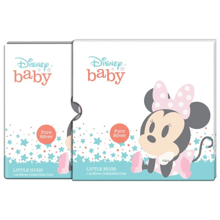 Niue: Disney Baby Little Hugs - Girl kolorowana 1 uncja Srebra 2024 Proof