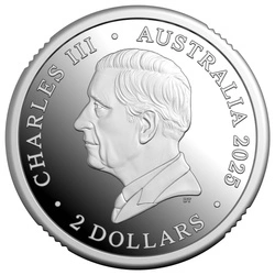 30th Anniversary of the Torres Strait Islander Flag kolorowany $2 Srebro 2025 Proof "C" Mintmark