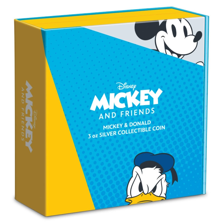 Niue: Disney Mickey & Friends - Donald Duck and Mickey Mouse kolorowany 3 uncje Srebra 2023 Proof
