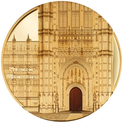 Palau: Tiffany Art Metropolis - Palace of Westminster kolorowany 5 uncji 2023 Proof Ultra High Relief