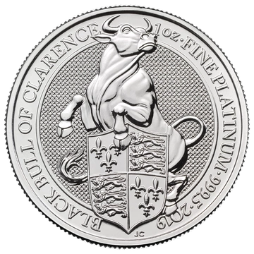 Bestie Królowej: Czarny Byk z Clarence 1 uncja Platyny 2019
