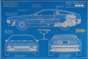 Back to the Future: DeLorean Time Machine Blueprint 35 gramów Srebra 2021 (Srebrna Folia)