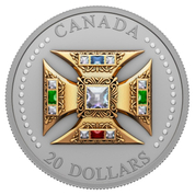Canada: St. Edward’s Crown $20 pozłacany Srebro 2023 Matte Proof 