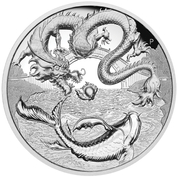 Chinese Myths and Legends: Dragon & Koi 2 uncje Srebra 2023 Proof High Relief  