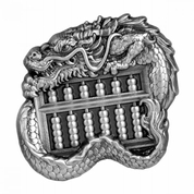 Czad: Fortune Symbols: Chinese Dragon Abacus 1 uncja Srebra 2023 High Relief Antiqued Coin