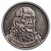Founders of Liberty: Benjamin Franklin - Free Speech 1 uncja Srebra 2022 Antique Coin 