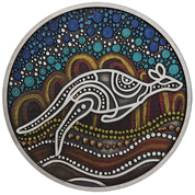 Kangaroo Yongka kolorowany 2 uncje Srebra 2023 Antiqued Coin 
