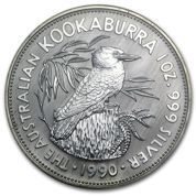 Kookaburra 1 uncja Srebra 1990