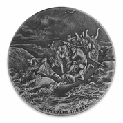 Niue: Biblical - Jesus Calms The Sea 2 uncje Srebra 2017 Proof Antiqued Coin 