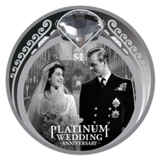 Platinum Wedding Anniversary kolorowany 1 uncja Srebra 2017 Proof