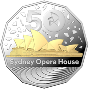 RAM: 50th Anniversary of the Sydney Opera House 50c pozłacany Srebro 2023 Proof 