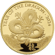 Royal Mint Lunar: Rok Smoka 1/4 uncji Złota 2024 Proof
