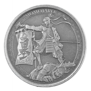 Samoa: Legends of Japan Series - Momotaro and the Demon Subdued in Anime Style 1 uncja Srebra 2020 Antiqued Coin