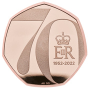 The Platinum Jubilee of Her Majesty The Queen Złoto 50p 2022 Proof 